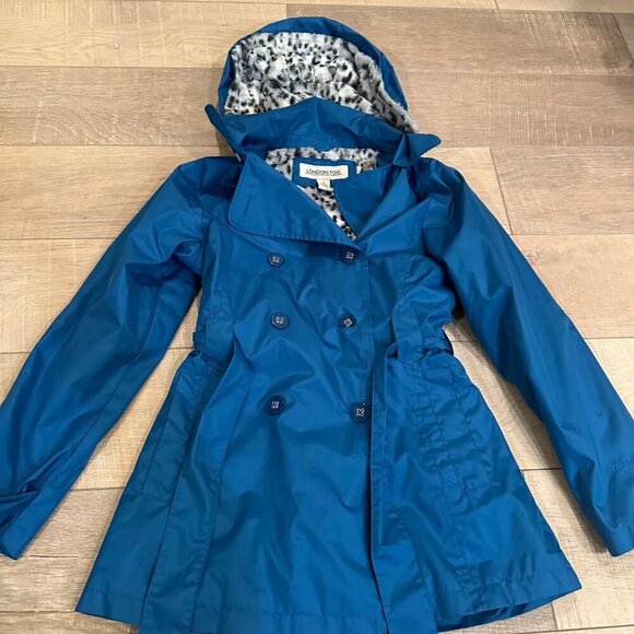 LONDON FOG GIRLS BLUE HOODED JACKET SIZE 12 ADORABLE - Picture 1 of 10